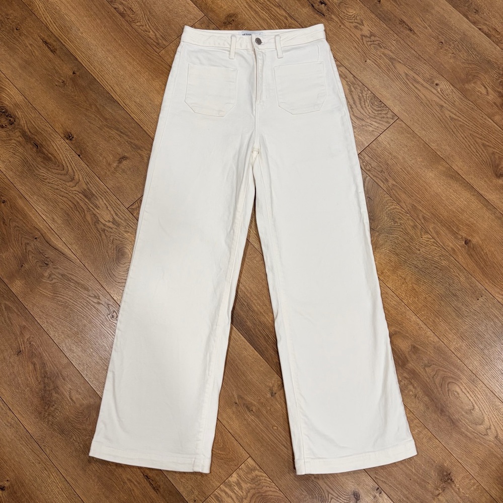 Just Black Wide Leg High-Rise White Jeans
